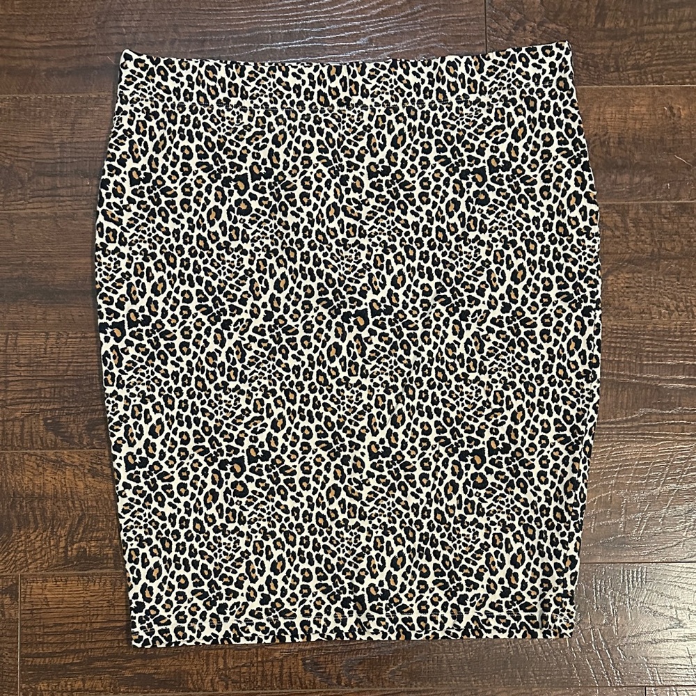 Ana Leopard Print Pencil Skirt Size 1x